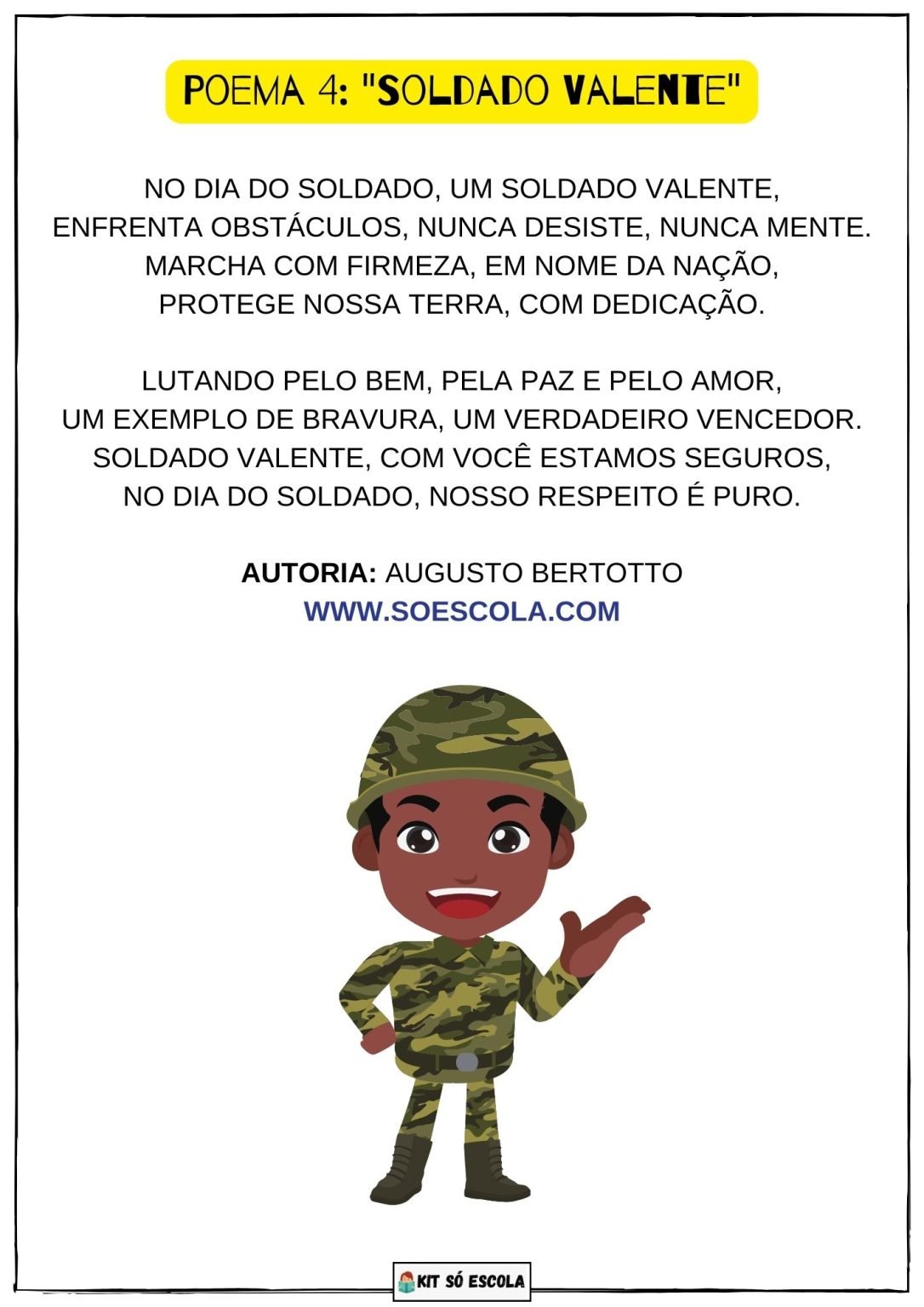 Poema Sobre O Dia Do Soldado - RETOEDU