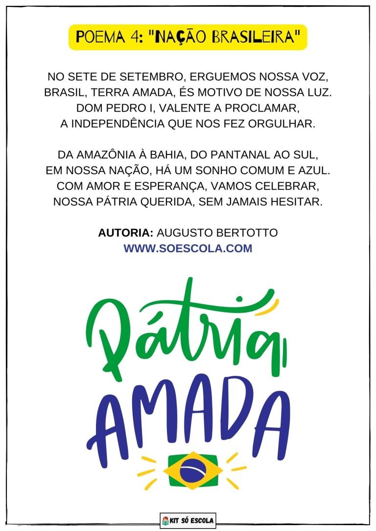 6 Poemas Dia da Independência do Brasil - SÓ ESCOLA
